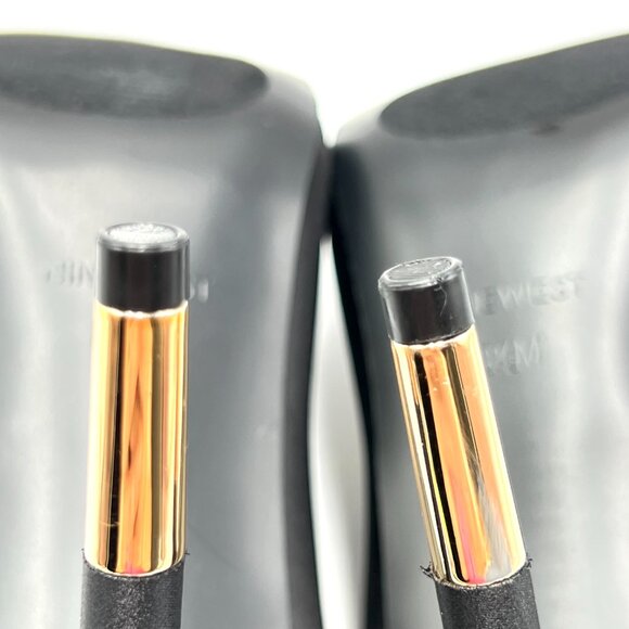 Nine West Womens Size 8.5 Black Satin Stiletto Heels Pumps Shoes With Bows‎ - Picture 12 of 15